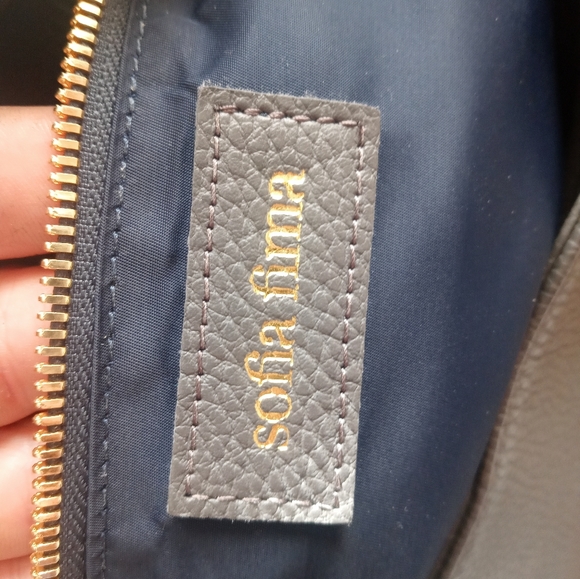 Sofia Fima Out of Office Bag Gray Leather Bag - Picture 2 of 3